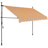Manual Retractable Awning with LED 300 cm Yellow and Blue 145852