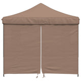 Foldable Party Tent Pop-Up with 4 Sidewalls Brown 4004932