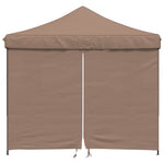 ZNTS Foldable Party Tent Pop-Up with 4 Sidewalls Brown 4004932