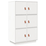 Highboard White 67x40x108.5 cm Solid Wood Pine 820173