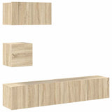 4 Piece TV Cabinet Set Sonoma Oak Engineered Wood 3114640