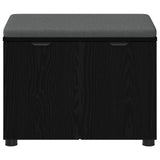 Hall Bench Black Oak 60 x 38 x 46 cm Engineered Wood and Fabric 891473