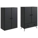 Cabinet Set 2 pcs Black Engineered Wood 3416854