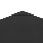 2-Tier Gazebo Top Cover 310 g/m² 3x3 m Black 312072