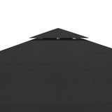 2-Tier Gazebo Top Cover 310 g/m² 3x3 m Black 312072