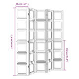 Room Divider 5 Panels White Solid Wood Paulownia 358696