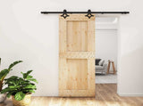 Sliding Door Natural and Black 70 x 210 cm Solid Pine Wood 3445050