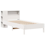Bookcase Bed without Mattress White 100x200cm Solid Wood Pine 3322847