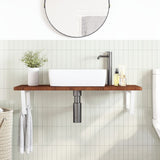 Basin Shelf Wall Mounted Steel and Solid Wood Oak 3302406