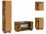 4 Piece Bathroom Cabinet Set EDE Smoked Oak Engineered Wood 3417905