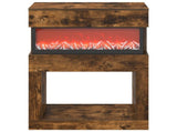 Electric Fireplace Smoked Oak 64 x 30 x 87 cm Engineered wood 8021107