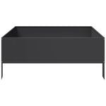 ZNTS Garden Raised Bed Black 100x100x25 cm Steel 851031