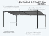 4 x 3 Meters Canopy Metal Wall Gazebo Awning Garden Marquee Shelter Door Porch - Grey T3398P324002