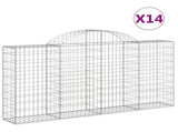 Arched Gabion Baskets 14 pcs 200x30x100/120 cm Galvanised Iron 3146122
