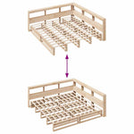 ZNTS Bookcase Bed without Mattress 200x200cm Solid Wood Pine 3324487