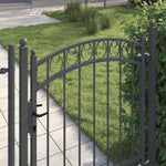 Fence Gate with Lock Grey 150 x 100 cm Powder-coated steel 42008974