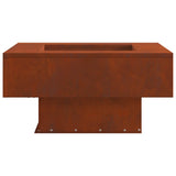 Fire Pit Brown 80 x 80 x 40 cm Weathering Steel 858957