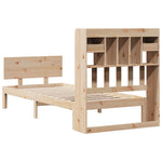 ZNTS Bookcase Bed without Mattress 90x200cm Solid Wood Pine 3322686