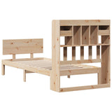 ZNTS Bookcase Bed without Mattress 90x200cm Solid Wood Pine 3322686