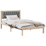 Bed Frame Light Grey 100 x 200 cm Solid Pine Wood 878209