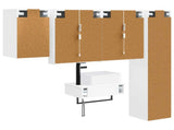 Bathroom Furniture Set 5 pcs White Engineered Wood and Glass 3407279