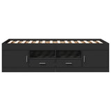 Daybed with Drawers without Mattress Black 90x200 cm 3280245
