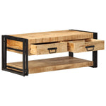 ZNTS Coffee Table 90x50x38 cm Solid Rough Wood Mango 4016685