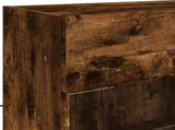 TV Wall Cabinet with LED Lights Smoked Oak 98,5x30x60,5 cm 837110
