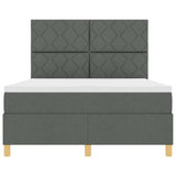 Box Spring Bed with Headboard Dark grey 140 x 190 cm Fabric 3339694