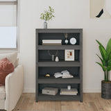 Book Cabinet Grey 80x35x126 cm Solid Wood Pine 821686