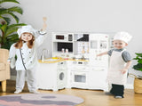 Kids Kitchen Playset, Large Pretend Role Play Kitchen, White T3398P348116