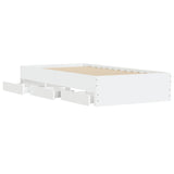 Bed Frame with Drawers without Mattress White 90x190 cm Single 3207322