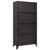 Locker Cabinet Anthracite and Red 90x45x180 cm Steel 339817