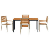 Garden Dining Set 4 pcs Beige Poly Rattan 3365498
