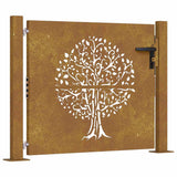 Garden Gate 100x75 cm Corten Steel Tree Design 153214
