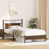 Bed Frame without Mattress Brown Oak 107x203 cm Engineered Wood 4107012