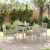 Garden Dining Set 5 pcs Light grey Poly rattan 3334896