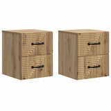 Wall-Mounted Bedside Cabinet 2 pcs Artisan Oak Engineered Wood 898654