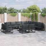 Garden Sofa Set with Cushion 13 pcs Black Aluminium 3378929