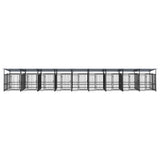Outdoor Dog Kennel with Roof Steel 16.89 m 3124596