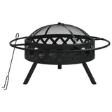 Fire Pit with Poker 70 cm XXL Steel 360058