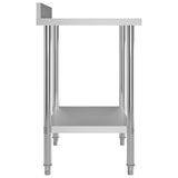 Kitchen Work Table with Backsplash 80x60x93 cm Stainless Steel 51187