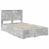 Bed Frame Concrete Grey 135 x 190 cm Engineered Wood 3409661