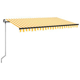 Manual Retractable Awning 400x350 cm Yellow and White 3069178