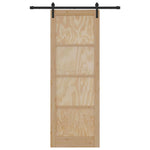 Sliding Door Manual Natural and black 83 x 232 cm 3333284