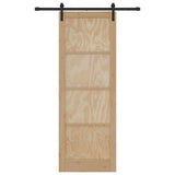 Sliding Door Brown 83 x 232 cm Solid Pine Wood 3333284