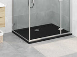 Shower Base Tray with Dots 90 x 70 x 4 cm ABS Black 42033511