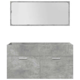 5 Piece Bathroom Furniture Set Concrete Grey Engineered Wood 3324897