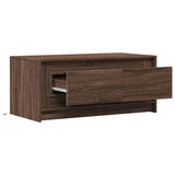 Coffee Table with LED Lights Brown Oak Engineered Wood 851990