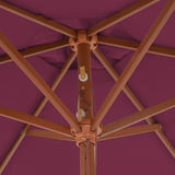 Garden Parasol with Wooden Pole 270 cm Bordeaux Red 44517
